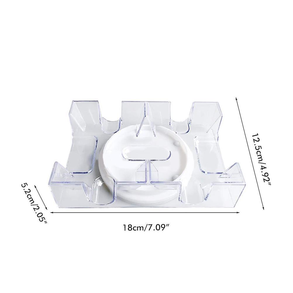 2 Deck 6 Deck Rotating Card Tray Playing Card Holder Clear Card Game Organizer Durable Board Game Accessory