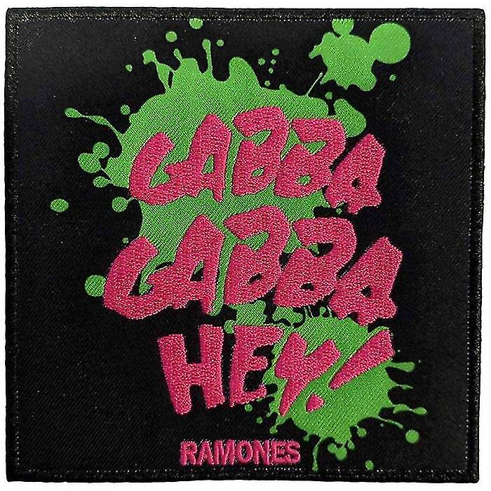 Ramones Gabba Gabba Hey! Woven Iron On Patch
