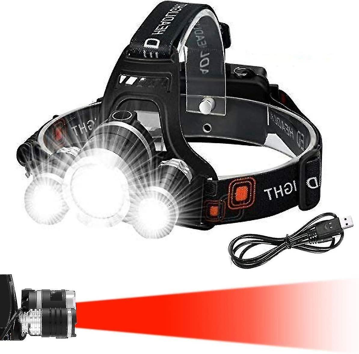 Flashlight (upgraded Design), Zoom Lens Tool With 4 Modes And Red Warning, 6000 Lumens Super Bright,
