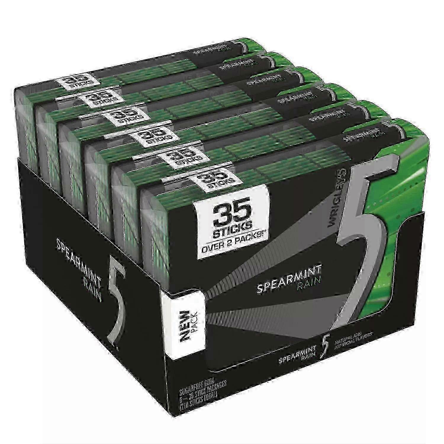 ريجليز 5 عبوات علكة خالية من السكر ، مطر النعناع ، 6 أهلا