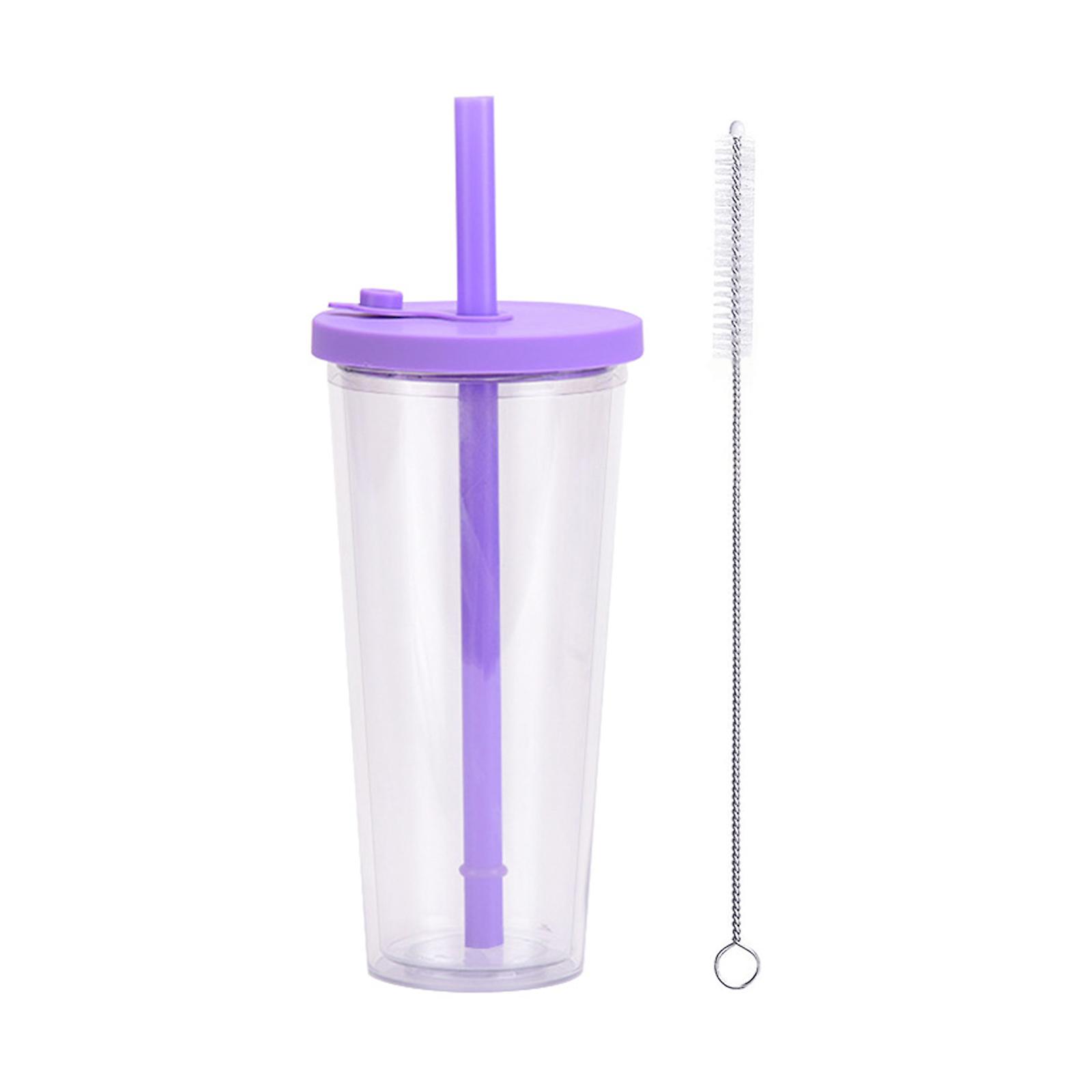 2024 בובה תה בועה חדשה 700 מ"ל כוסות שייק פה רחב עם מכסה וקשיות עם מברשת ניקוי לבנה 40% הנחה