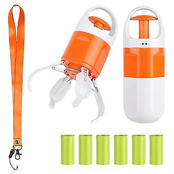 Portable Dog Pooper With 90 Bags, 2-in-1 Dog Pooper For , Medium And Small , Flexible 4 Claws, Leak-proof