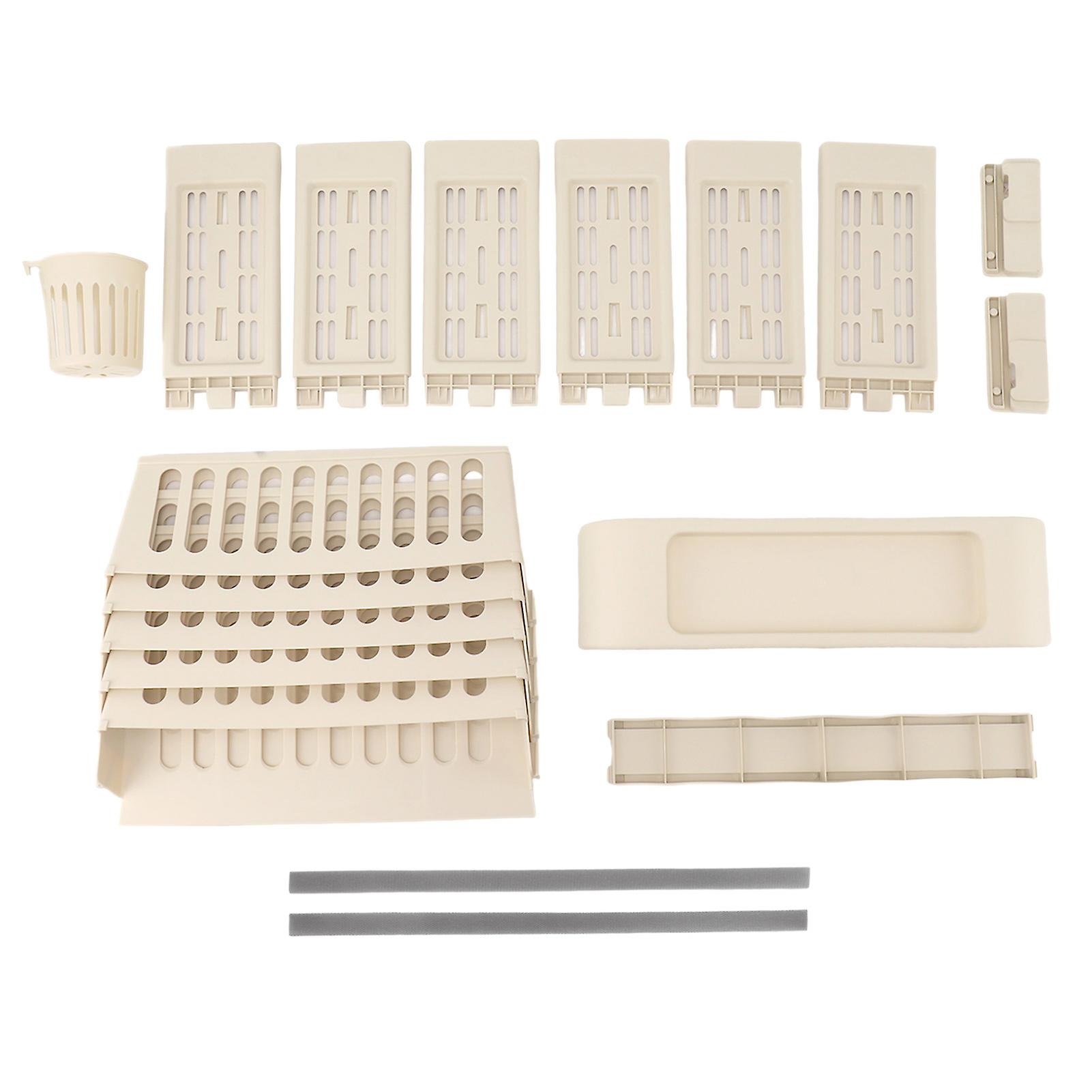 6 Tier Classroom Deskside Bookshelf Large Capacity Slim Library Reading Storage Rack with Rollers Multifunctional Cream