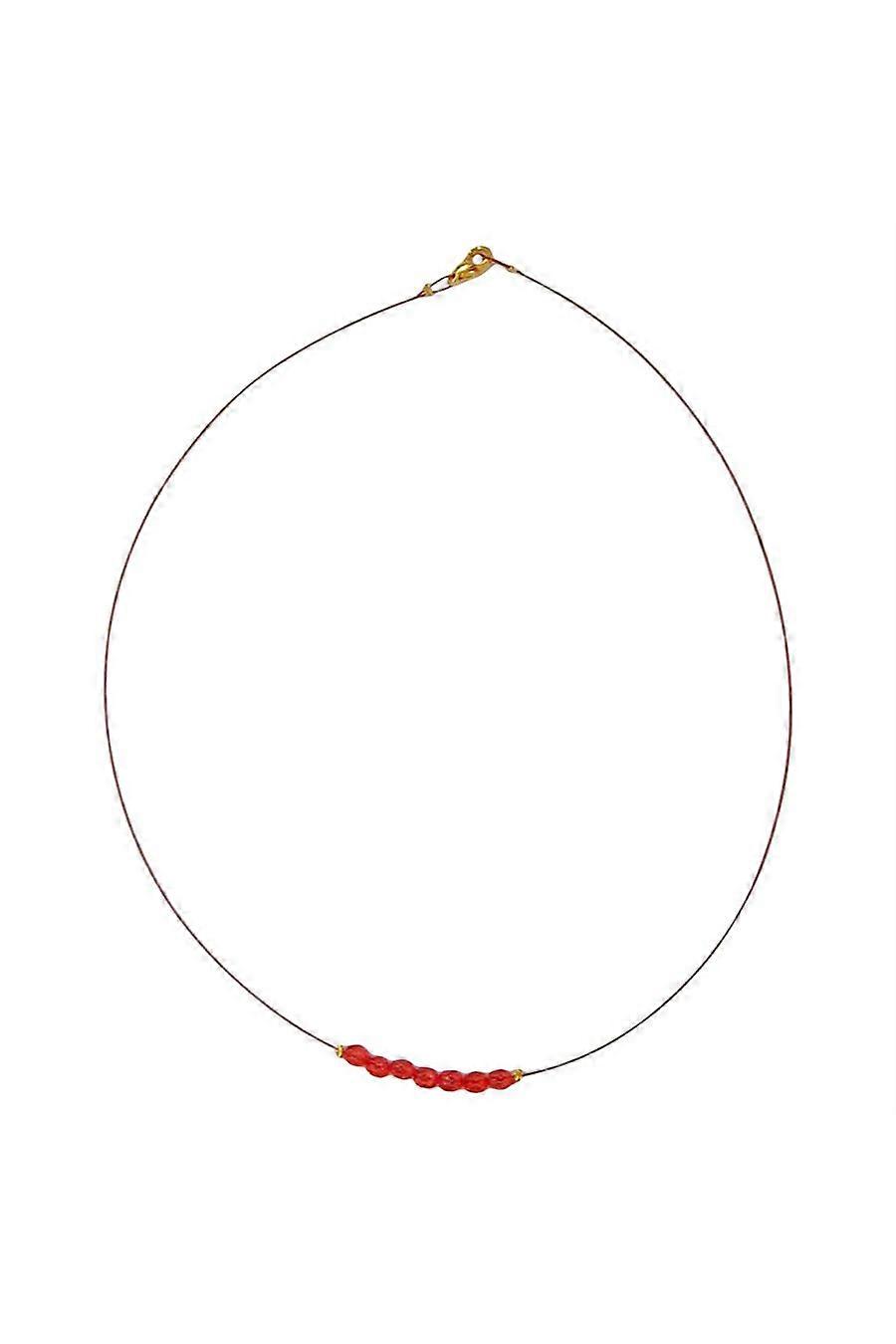 Necklace Glass Beads Red - Gl06984