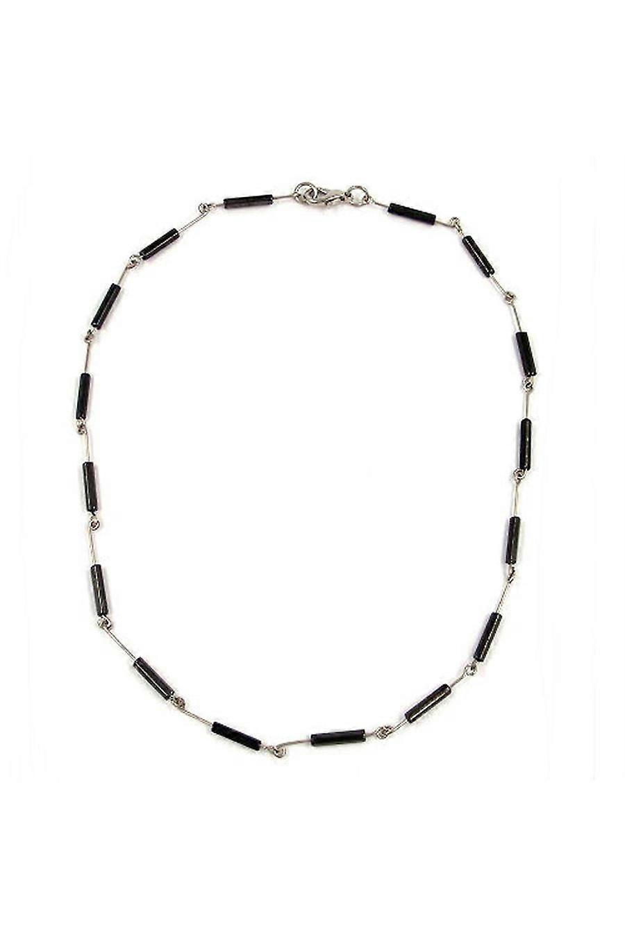 Necklace Thin Blue Glass Beads - Gl07332