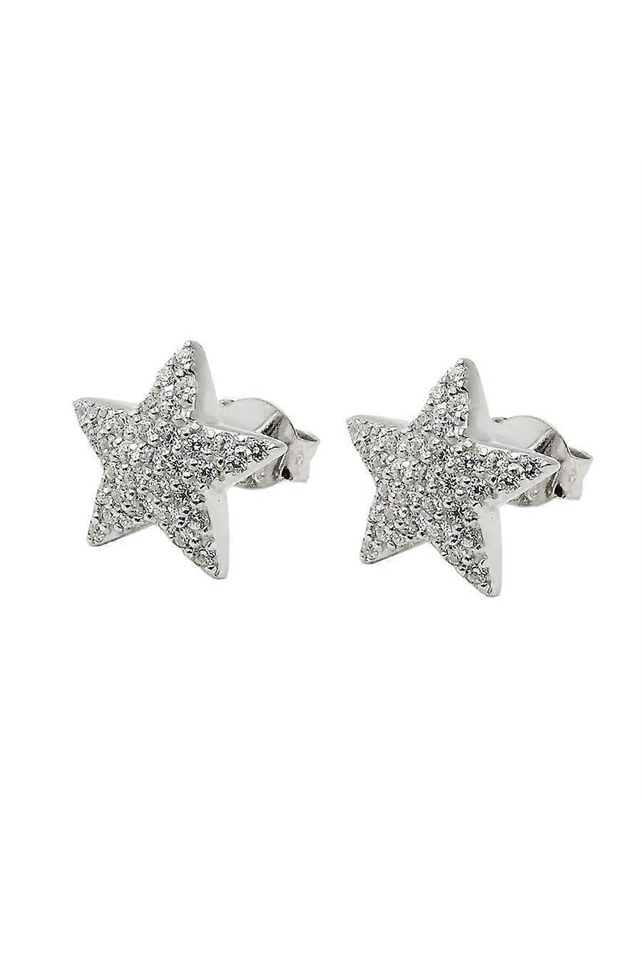Earrings Studs Cz Star White Silver 925 - Gl93861