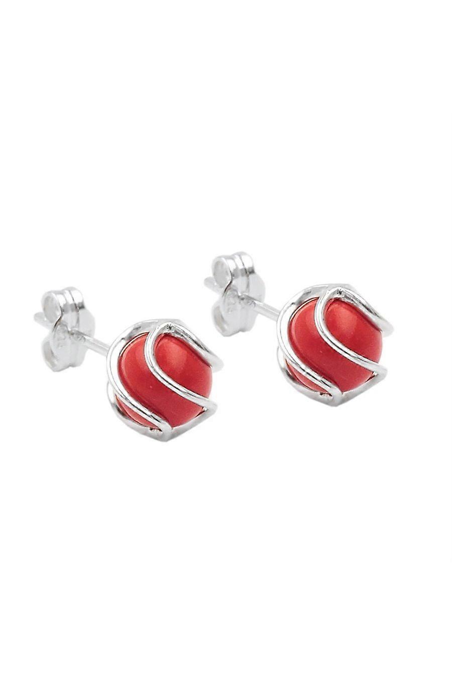 Earrings Reconstructed Coral Silver 925 - Gl93846