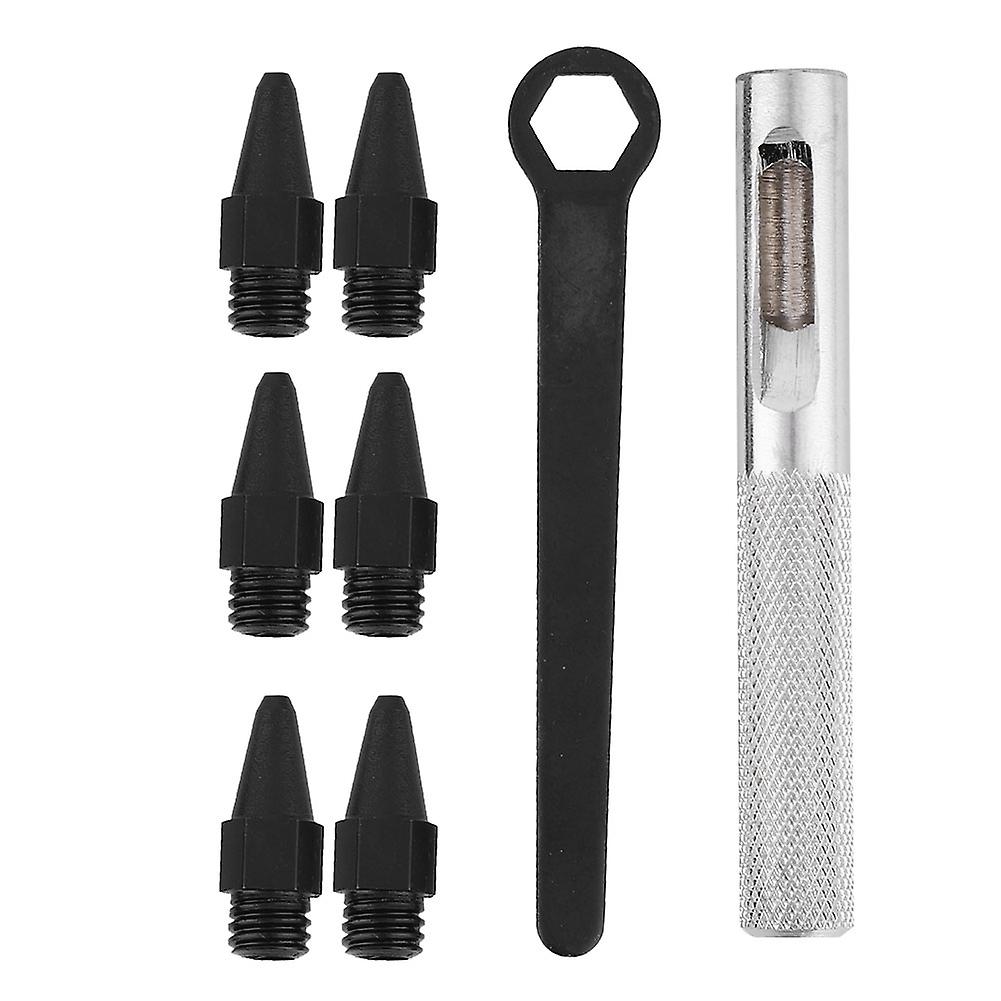 Leather Hole Punch Set DIY Leathercraft Punch Tool with 6pcs Replaceable Punch Head 2-4.5mm