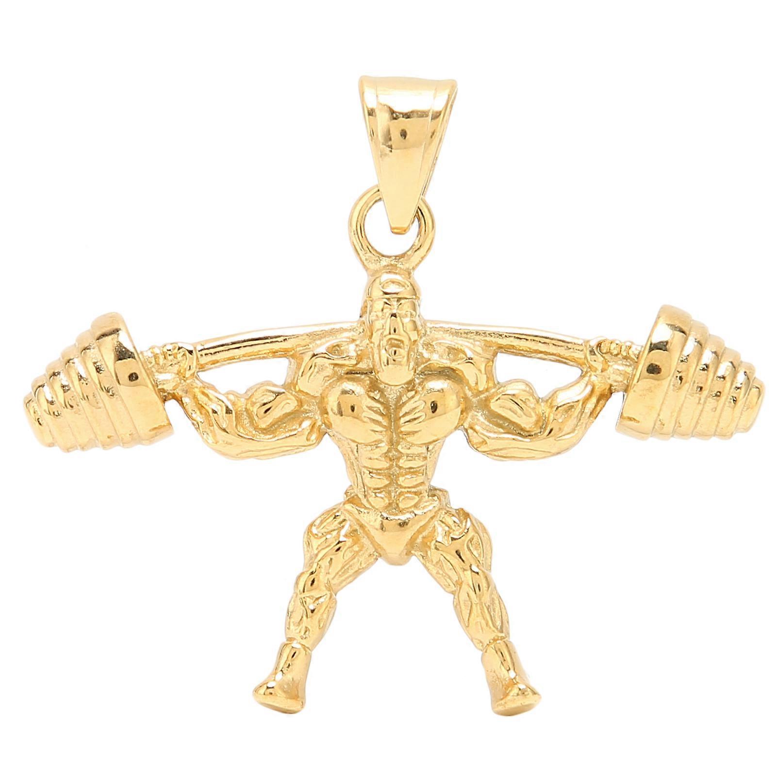 Zipper Pulls Titanium Steel Weight Lifter Shaped Pendants Clothes Accessories for ElderGold