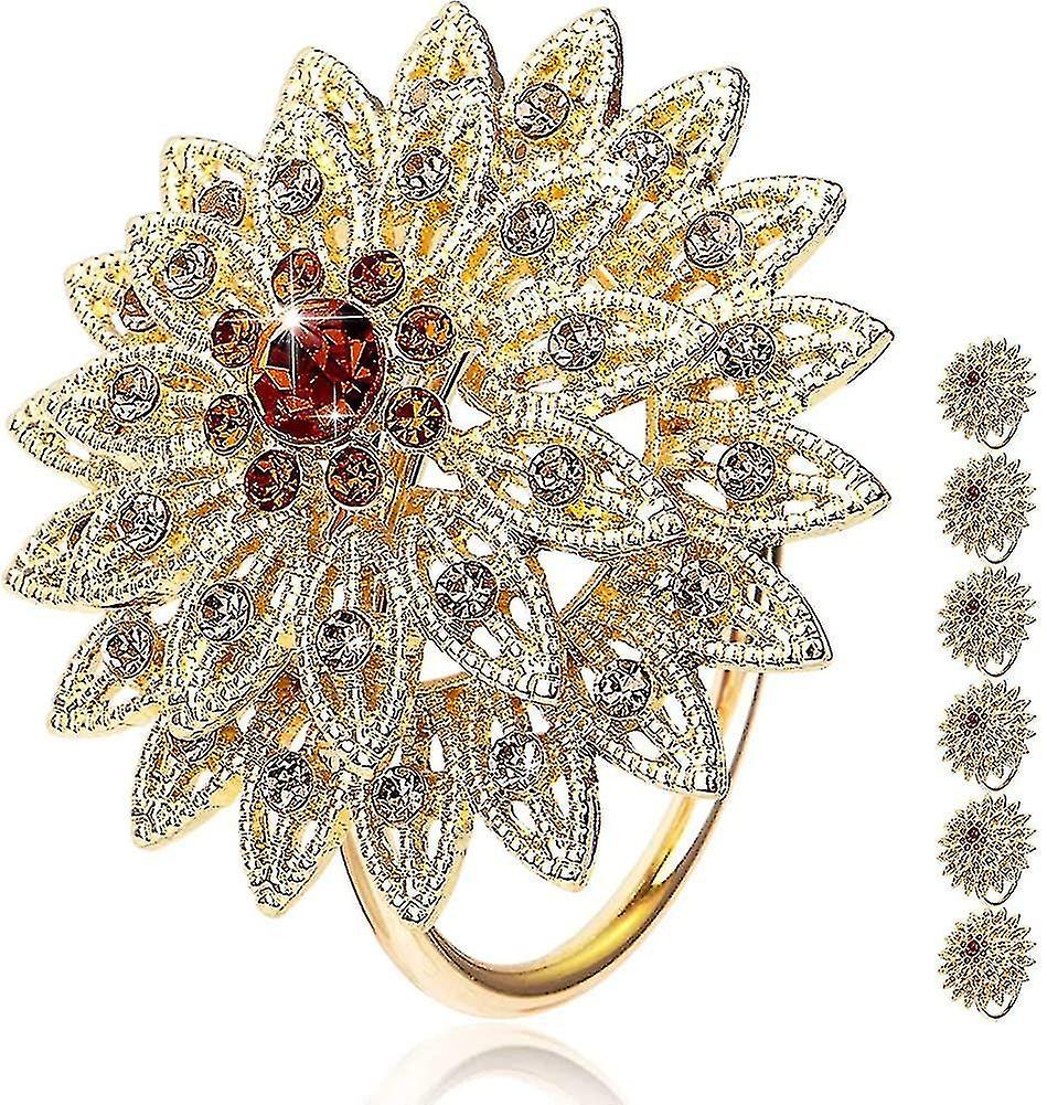 ゴールドナプキンリングセット6、装飾ブリングナプキンリング布紙ナプキンリング