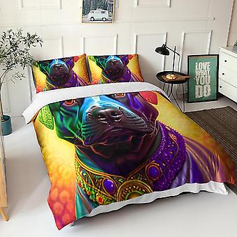 HOUKIG Animal Effect Bettbezug Modern 3 Stück Niedliche Tiere Bettwäsche Set Größe Steppdecke Bezugmuster Bettwäsche Set Doppelt