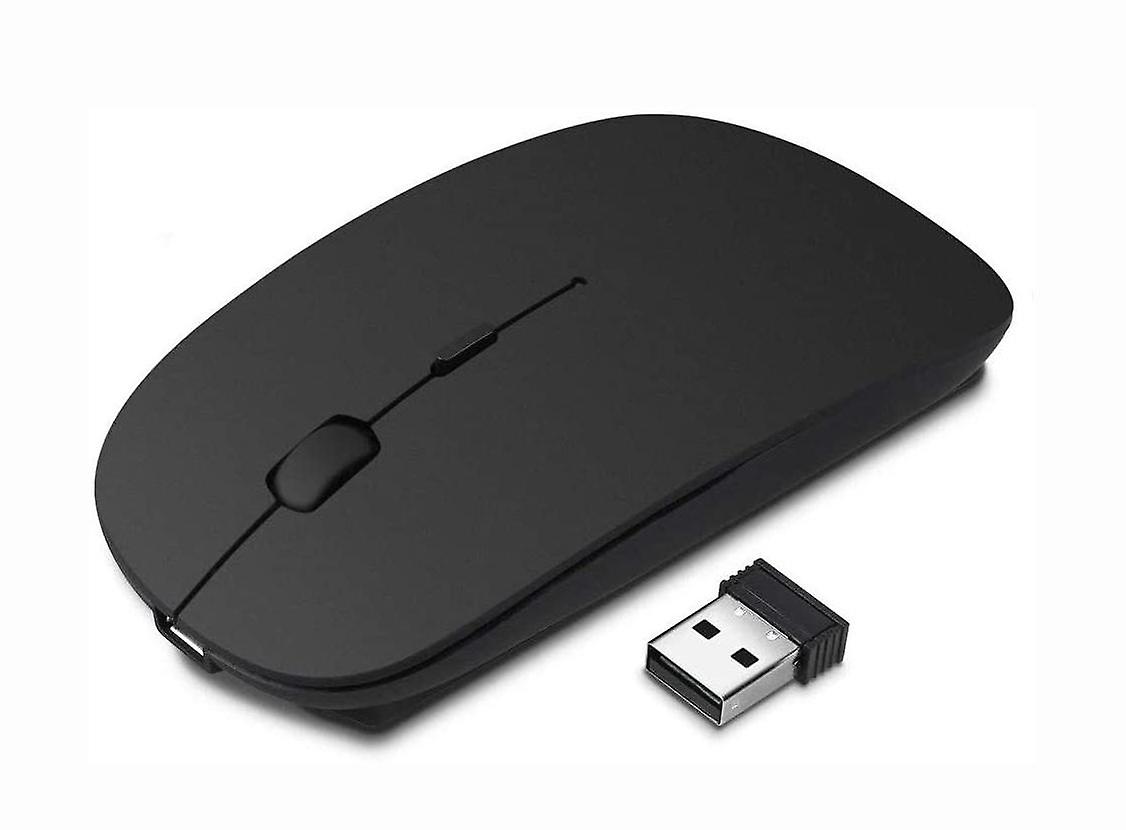 Wiederaufladbare drahtlose Maus Quiet Click für Laptop-PC-Computer Schwarz