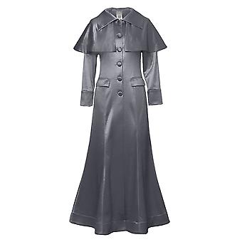 Chic Star Plus Size Poncho Maxi Coat In Silver