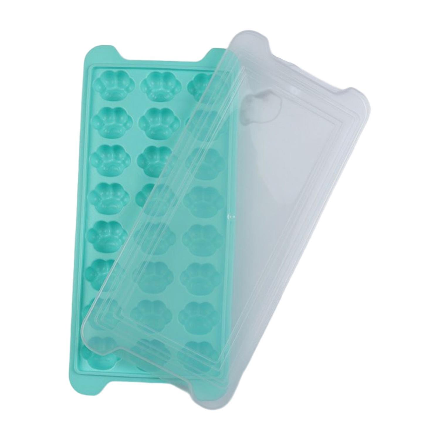 Ice Cube Mold 36 Grids Stackable Silicone Cat Paw Print Ice Cube Chocolate Soap Candle Tray Mold wit