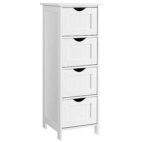 Compact White Bathroom Storage Unit with 4 Drawers