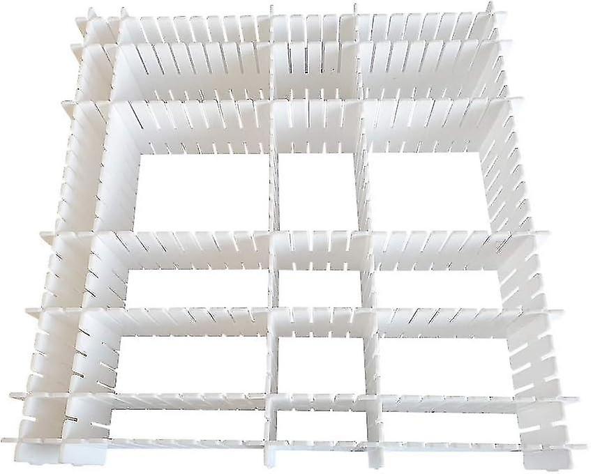 Drawer Organizer, 12 Unit( White), Drawer Divider Grid, Adjustable, Plastic Drawer Dividers for Unde
