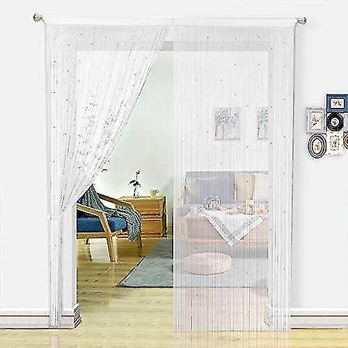 White, 100x200cm Home Decoration Bead Curtain, Polyester