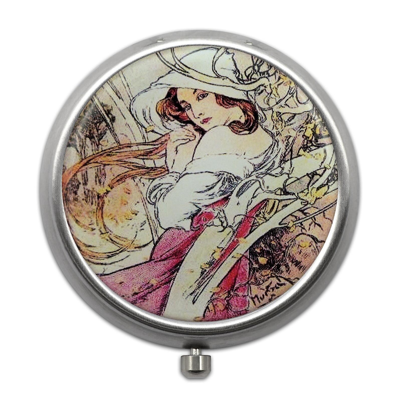 Pill Box with Four Seasons Designs - November