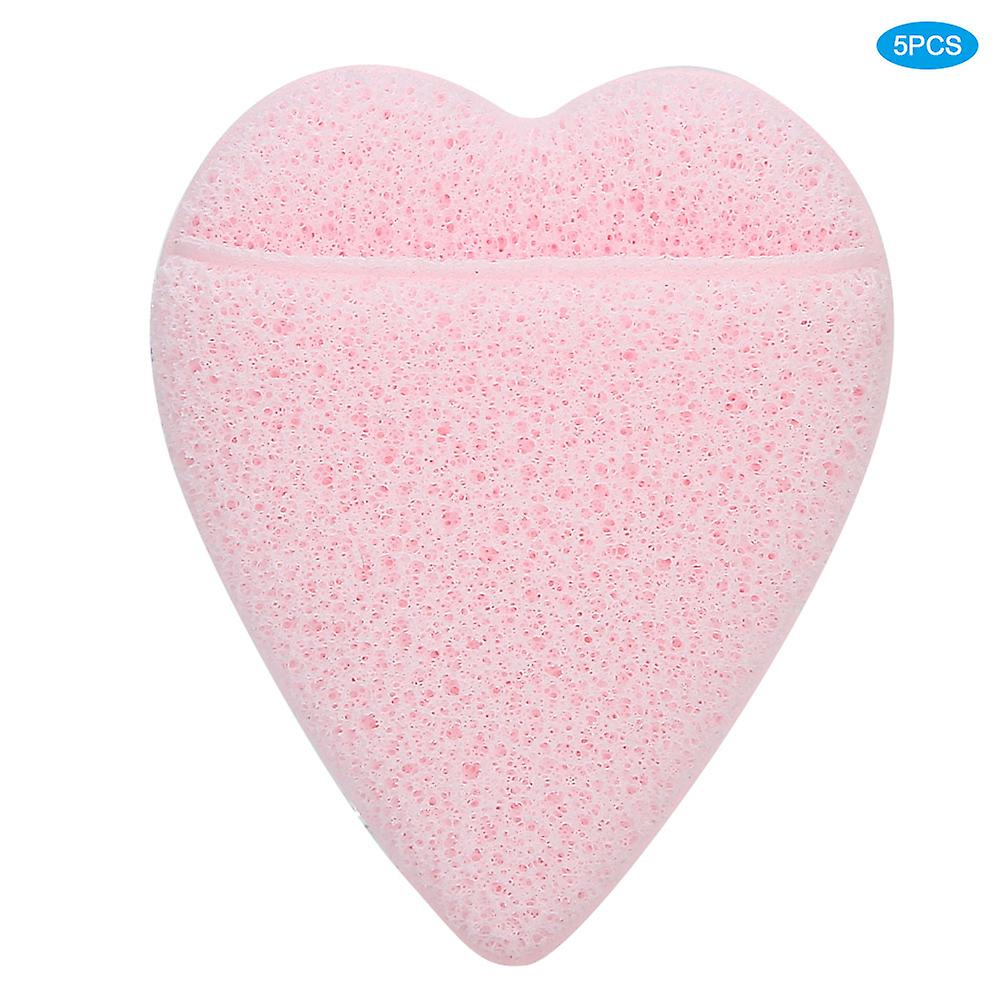 Éponge nettoyante pour le visage en forme de cœur, tampons exfoliants pour le démaquillage et le lavage du visage