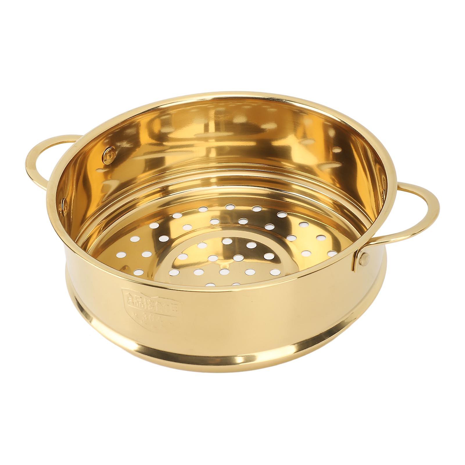 Stoomrooster Double Ear 304 RVS Mand 19,3x6,5cm Goud
