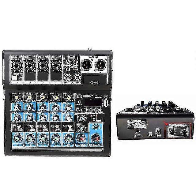Dx-4/dx-6 professional audio 4channels/6channels mixer bluetooth music mixer with 48v phantom power 