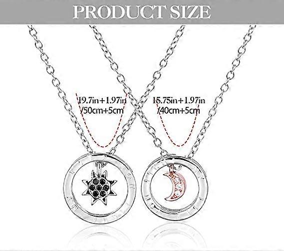 BFF Necklace for 2-Sun and Moon Pendant Necklace Best Friends