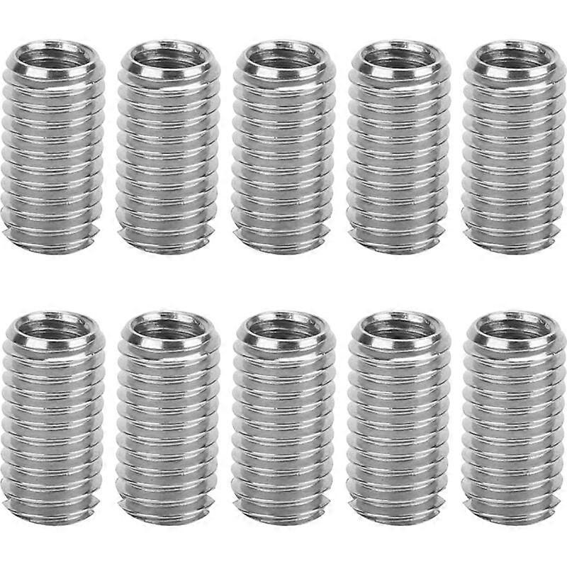 10pcs Inner M6 1.0 Outer M8 1.25 Glow 15mm Slotted Threaded Inserts