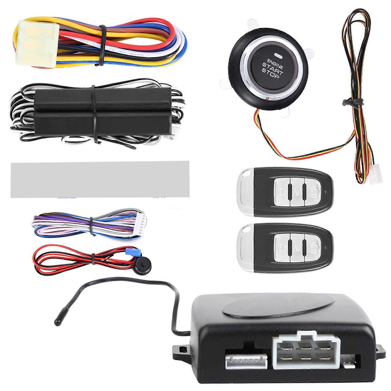 OneWay Remote Start Push Button Keyless Entry System Kit 12V Car Alarm System Engine NO.66120
