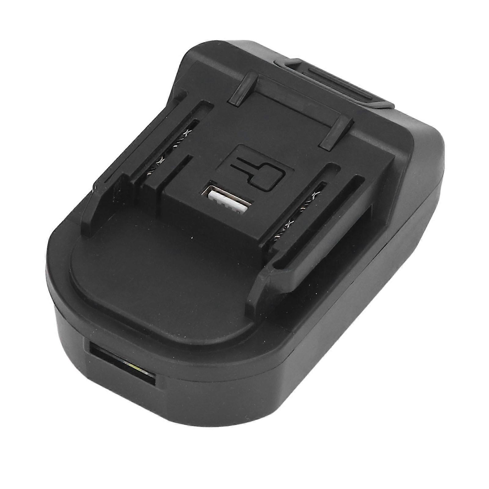 Battery Adapter ABS Short Circuit Protection with USB LED Light Battery Converter for 18V to 21V Battery NO.6486