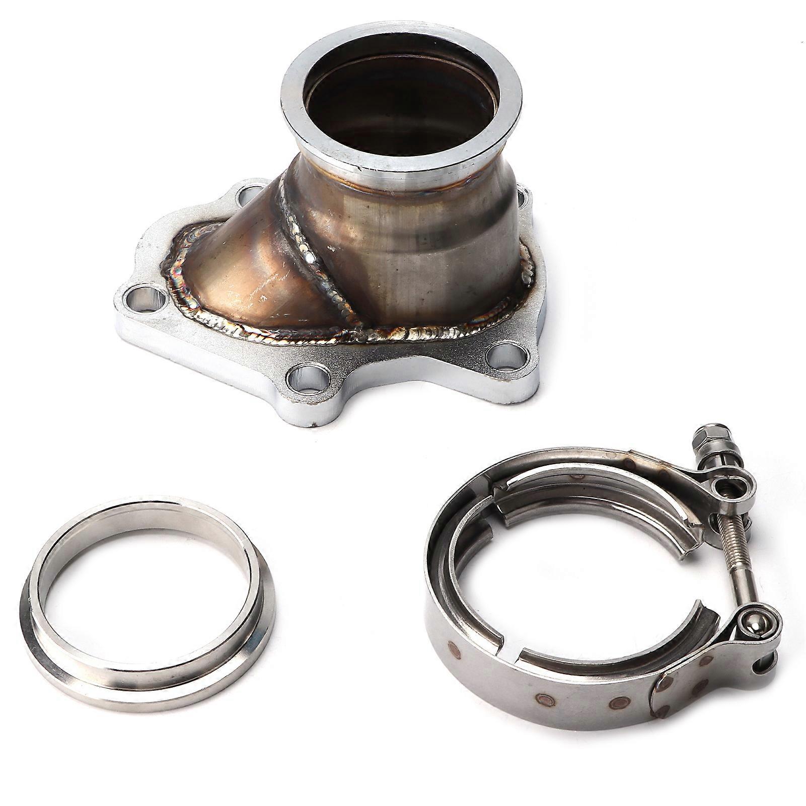 Car 5 Bolts Downpipe Flange to 2.5in V Band Conversion Adapter Replacement for TD04 Turbo Charger 14412AA451 E2U111
