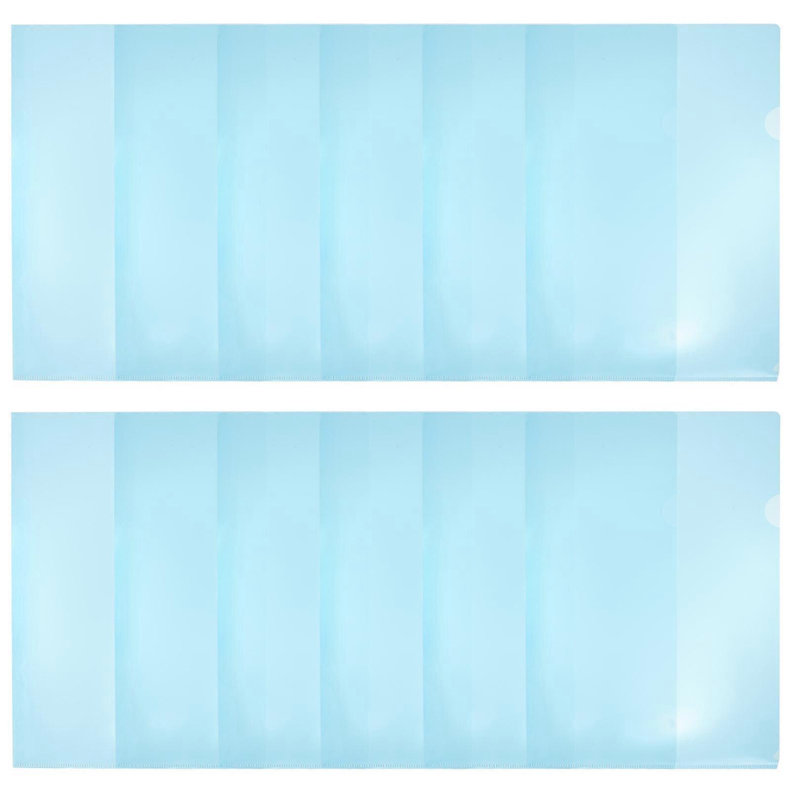 12Pcs Plastic File Holder Sleeves Document Folders File Protectors L Type Open Seal Protectors