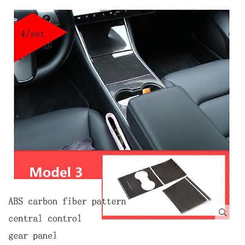 Suitable For Tesla Model3 Center Control Panel Sticker Protective Film ABS Anti-scratch Cup Patch Interior Modification Accessor