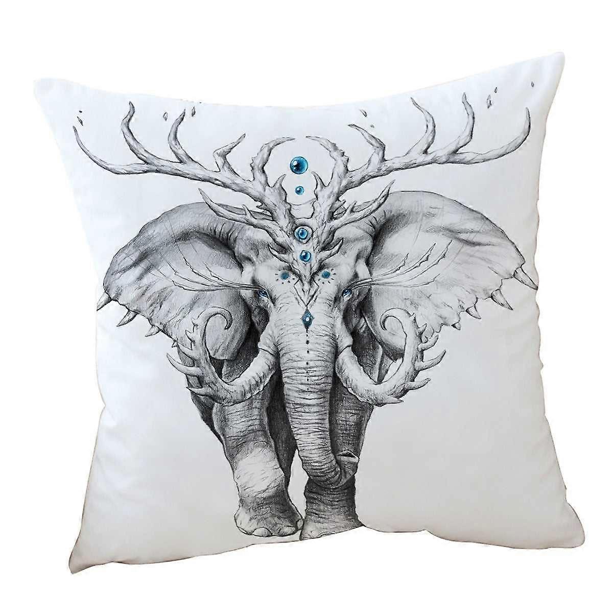 Animal Drawing Elephant Soul Cushion Cover