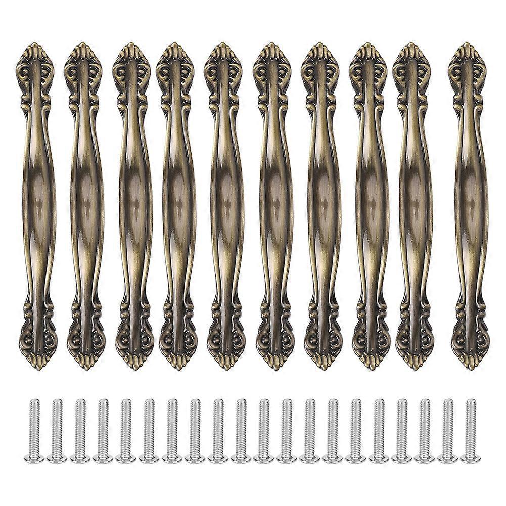 10 Sets Bronze Tone Handle Pull Cabinet Hardware for Dresser Drawer Wardrobe Home Office