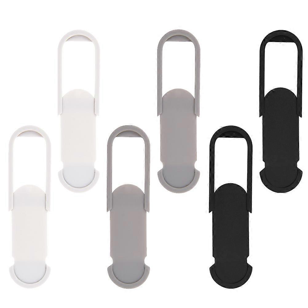 6PCS Computer Camera Lid Compact Webcam Cover Privacy Protective Web Camera Cover Multi-purpose Camera Cover for Phone Computer (White+Black+Silver Gr