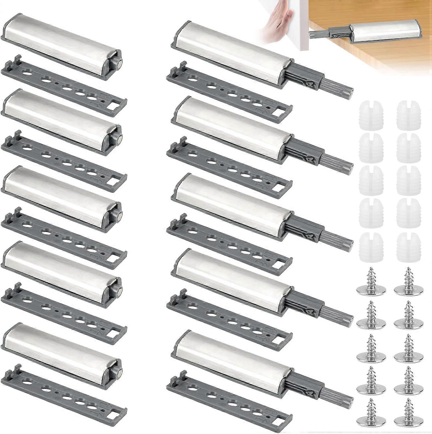 12 Pieces Push To Open Magnet, Push To Open Door Catch, Magnetic Latch Damper Buffer for Cabinet Drawer, Door Opener and Closer for Cabinet Door
