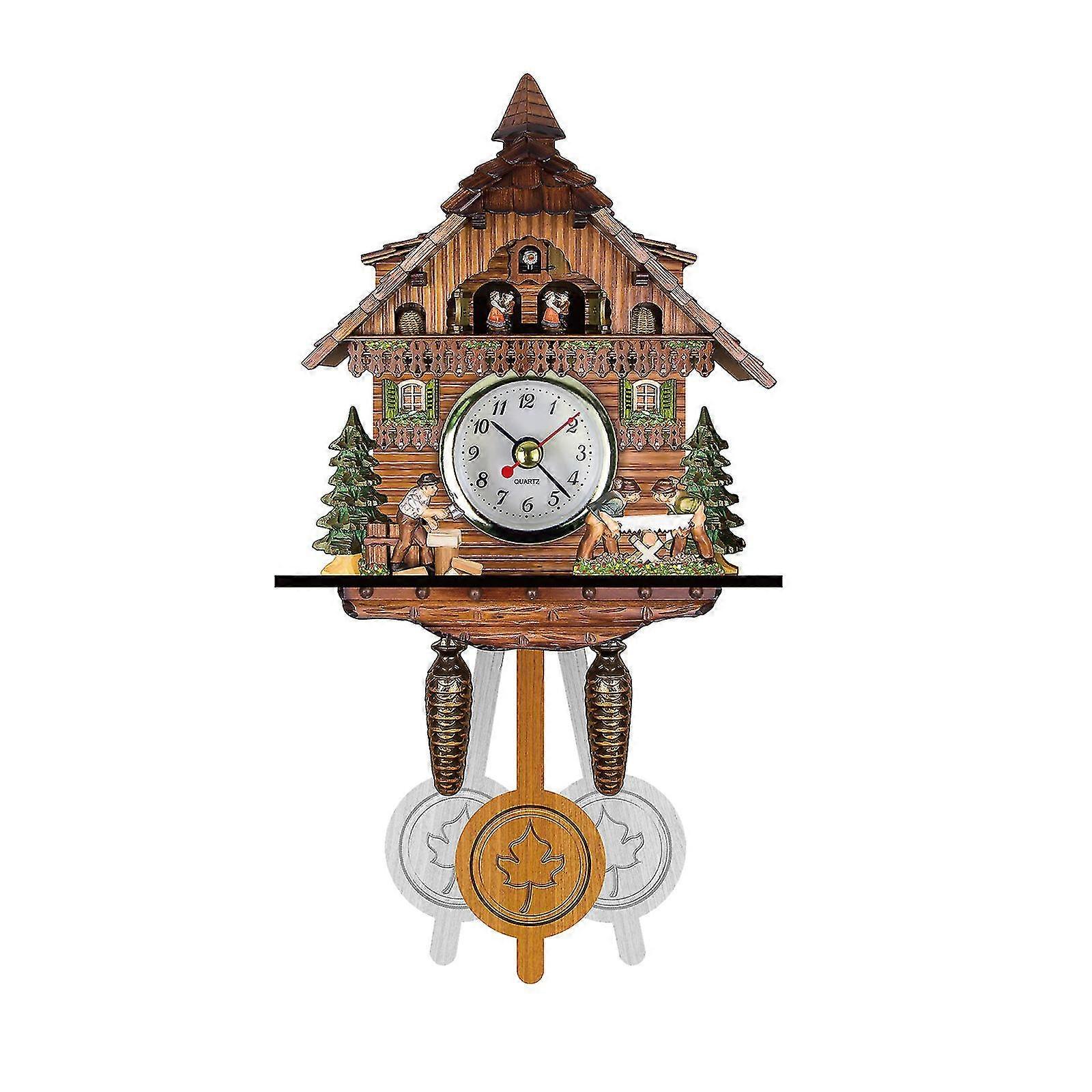 Cuckoo Cuckoo Wall Clock Chime Alarm Clock Retro Clock Wooden Living Room Clock