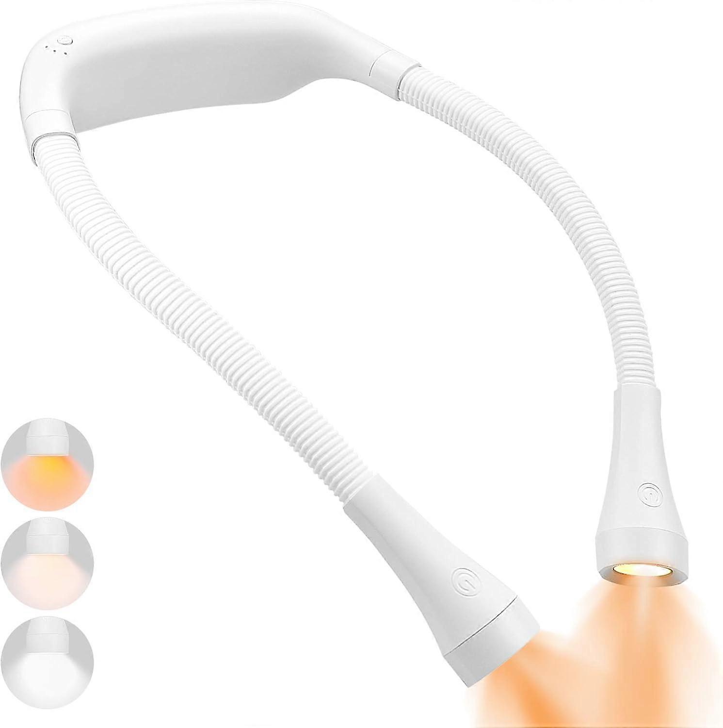 2025,LED Neck Light USB Rechargeable Reading Light 3 Mode Brightness Adjustable 4 Bulbs Flexible Arm Hands Free Hugging Light for Night Running Knit C