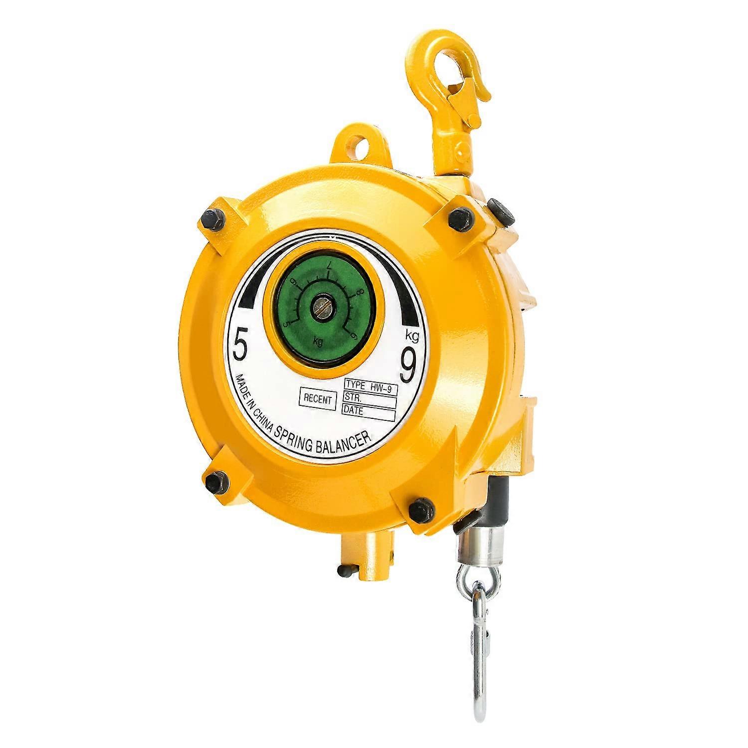 Spring balancer, 5 to 8.6 kg, with 1.5 m long wire rope and hook, retractable spring tool, suspension holding device