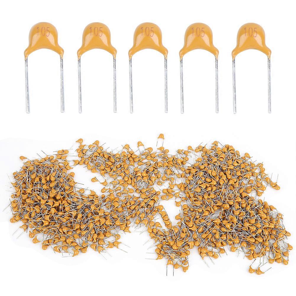 1000Pcs Ceramic Capacitor InLine Monolithic 1UF Pin Pitch 5.08MM DC50V Deviation 10%