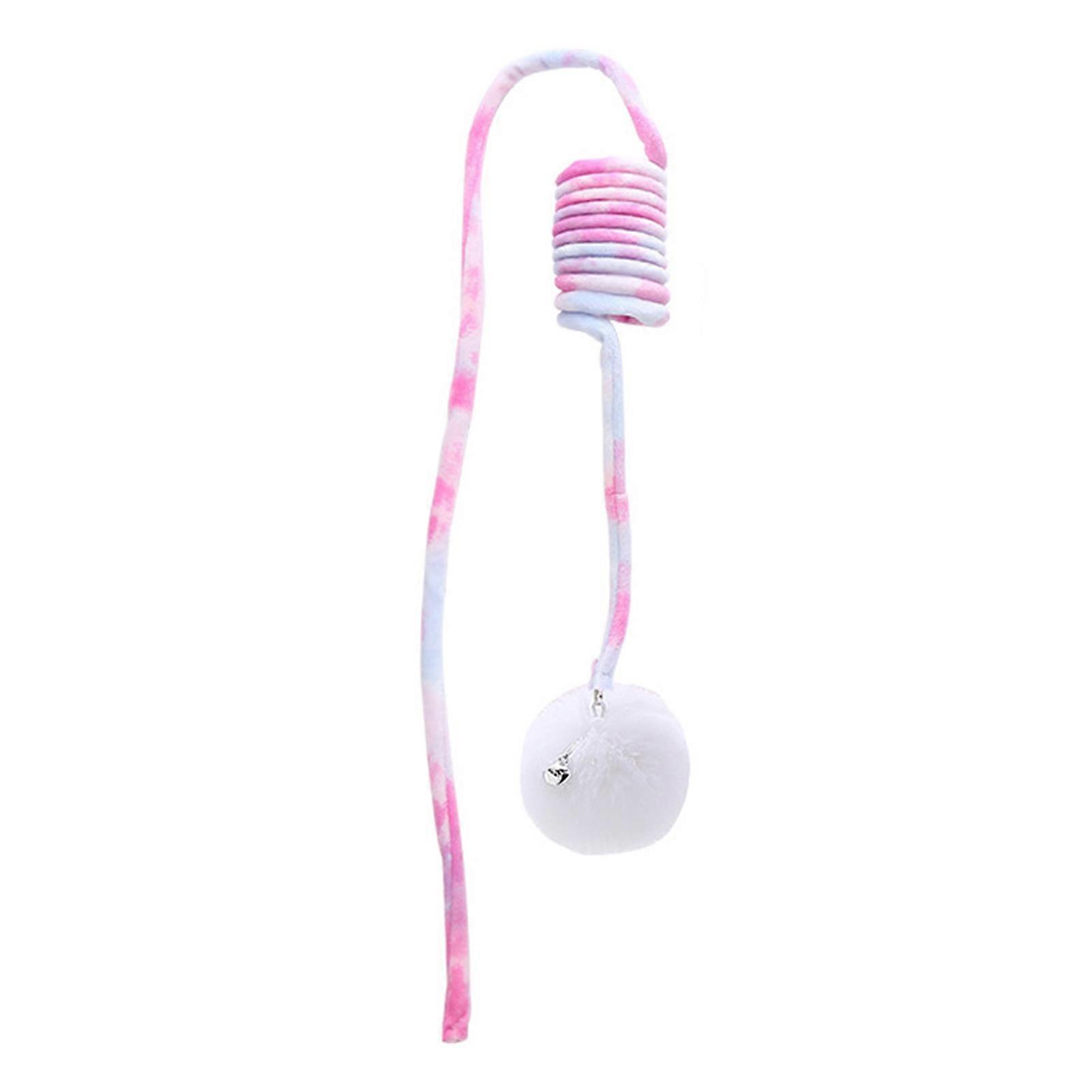 Hanging Spring Plush Ball Cat Toy Cat Self-entertainment Elastic Toy with Bell for Small Large Cat
