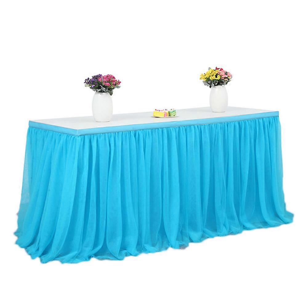 Wedding Decoration Tulle Table Skirt Solid Color Tableware Cloth for Rectangle Round Table Party