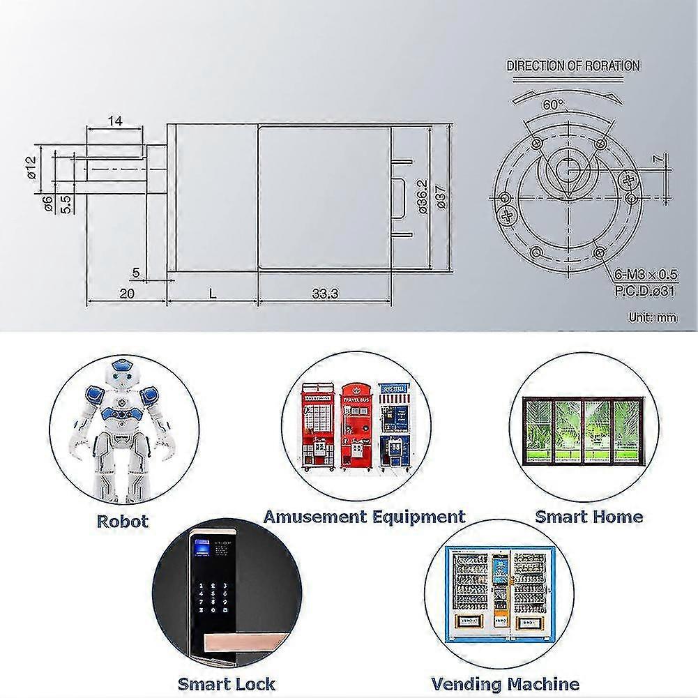 Dc 12v 100rpm Gear Motor High Torque Electric Mini Speed Reduction ...