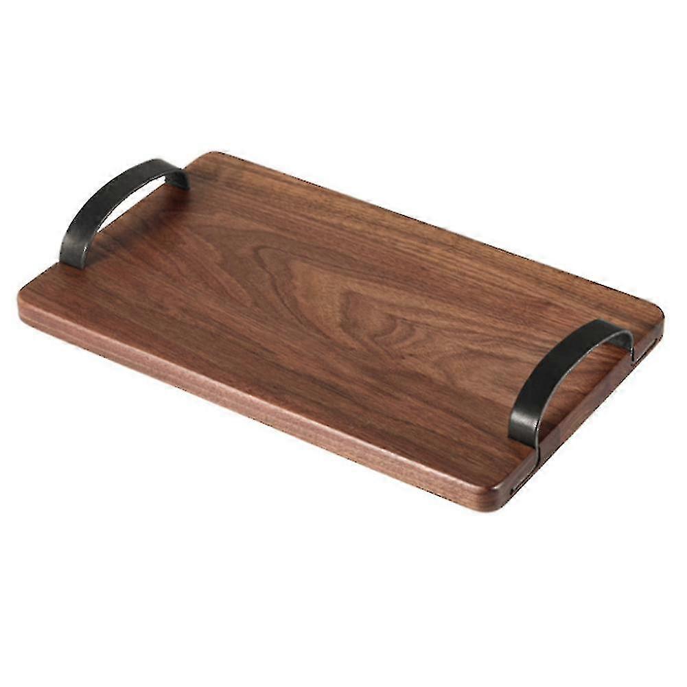 Retro Tea Tray Household Wood Snack Bread Plate Rectangular Tray, A