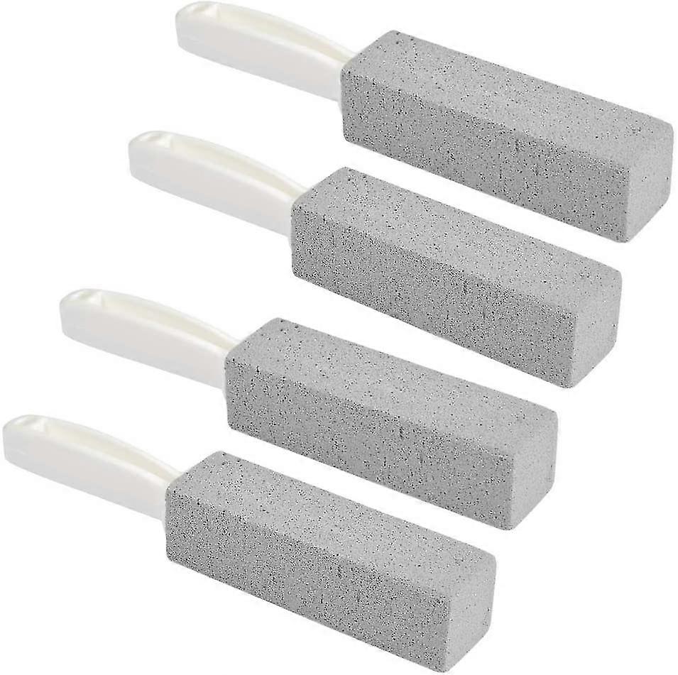 4pcs Pumice Cleaning Stone With Handle, Natural Pumice Stick For Toilet Bowl Ring Remover