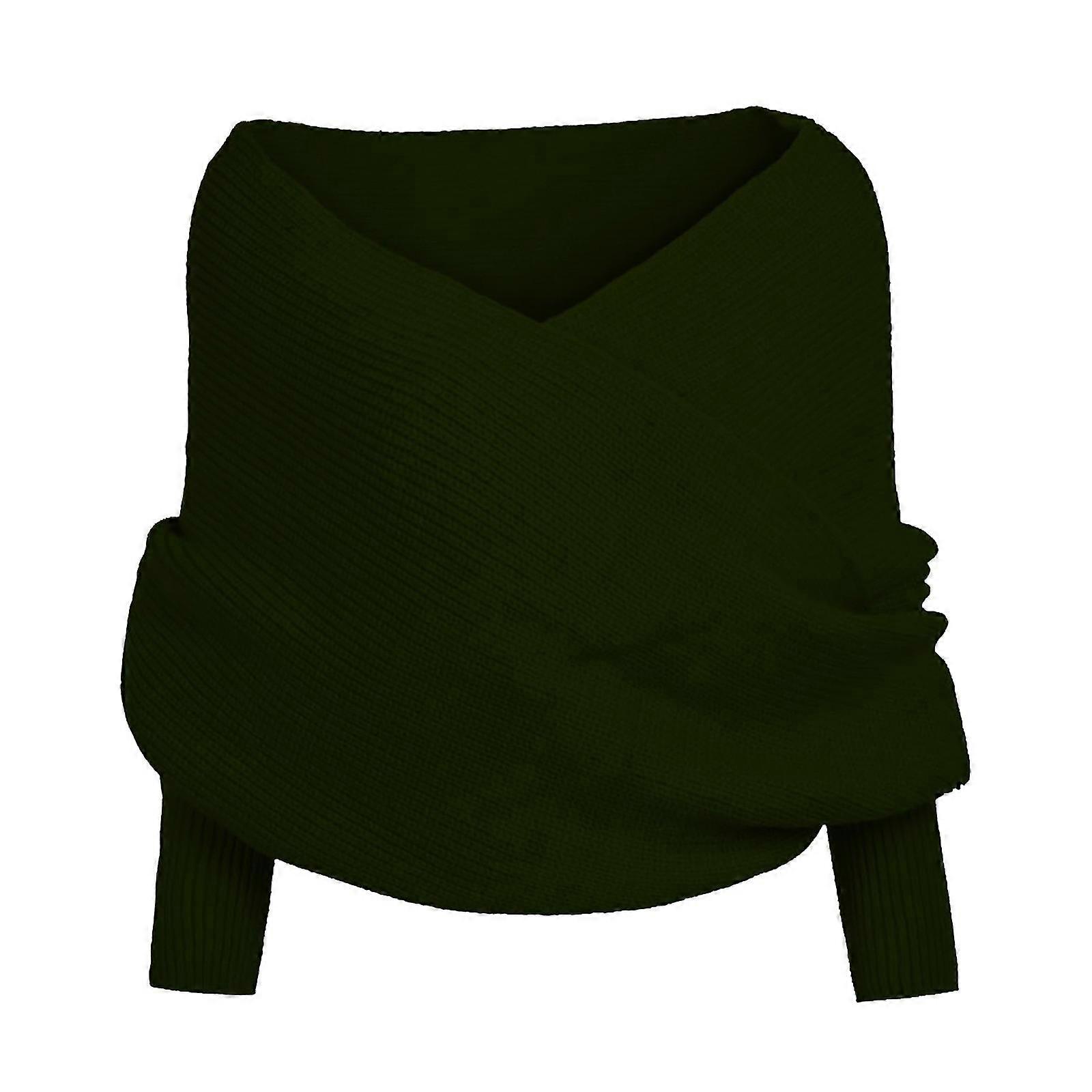 Damen Solid Schal Ärmel Häkeln Strick Lang Weich Winter Schal