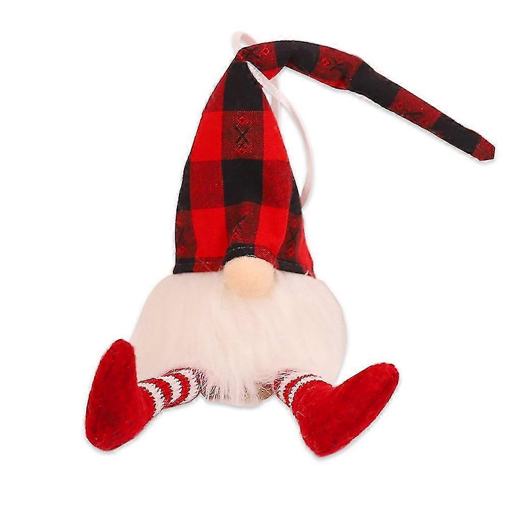 Sitzhaltung Rot Schwarz Und Weiß Gitter mit Lampe Forest Man Anhänger