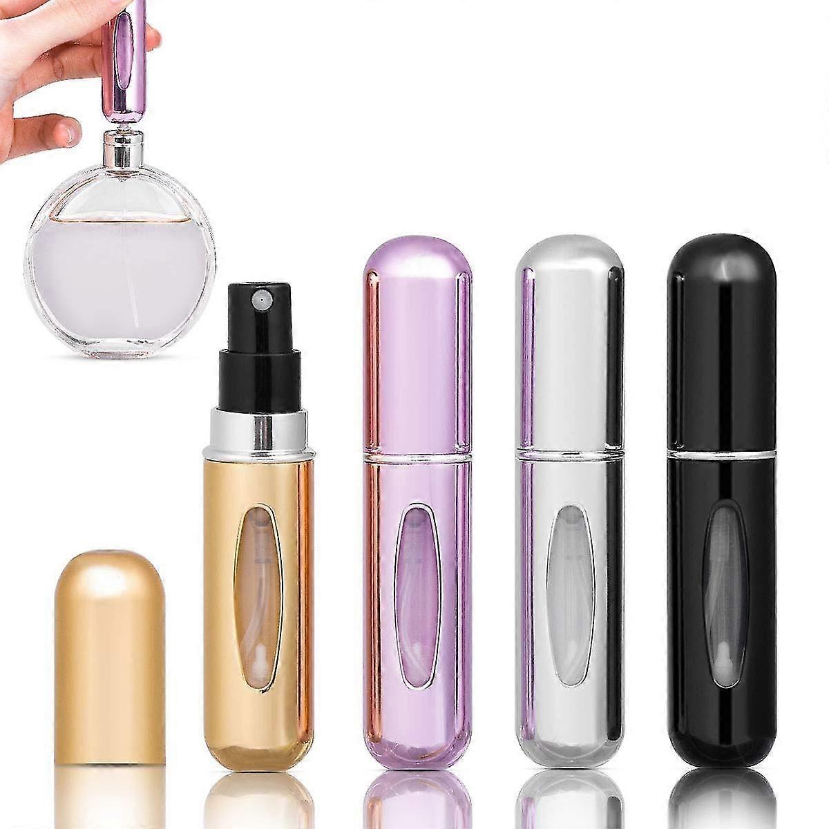 4 Pieces 5ml Perfume Atomizer Refillable Empty Travel Perfume Atomizer Mini Portable Spray Bottle With Window For On The Go
