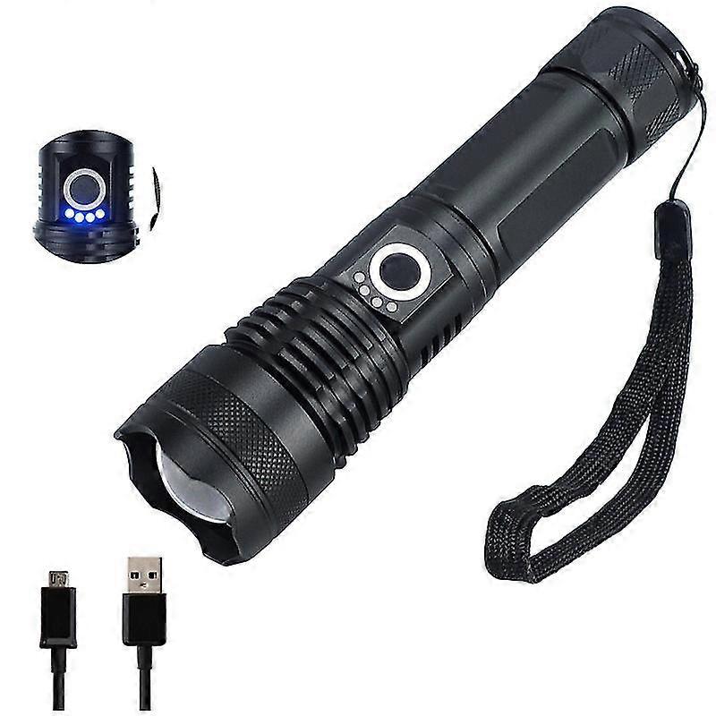 Rechargeable Led Flashlights, 3000 Lumen Zoomable Waterproof Flashlight With 26650 Batteries