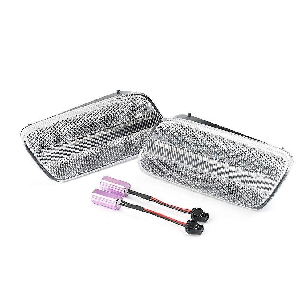 2PCs Euro Smoked OE-Spec Bumper Led Fender Flare Side Marker Lights For Benz W210 E-Class 1996-2002 E300 E320 E420 E430 E55 AMG